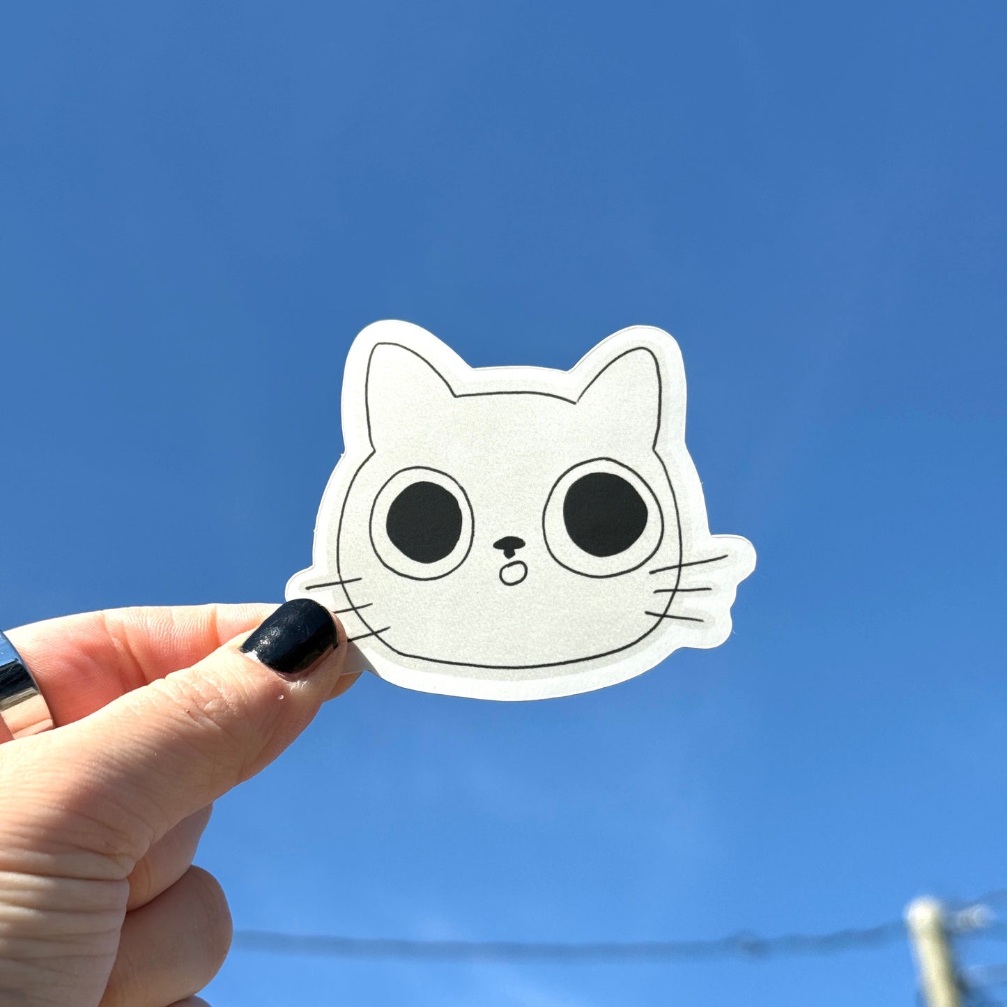 Surprised Cat Vinyl Sticker