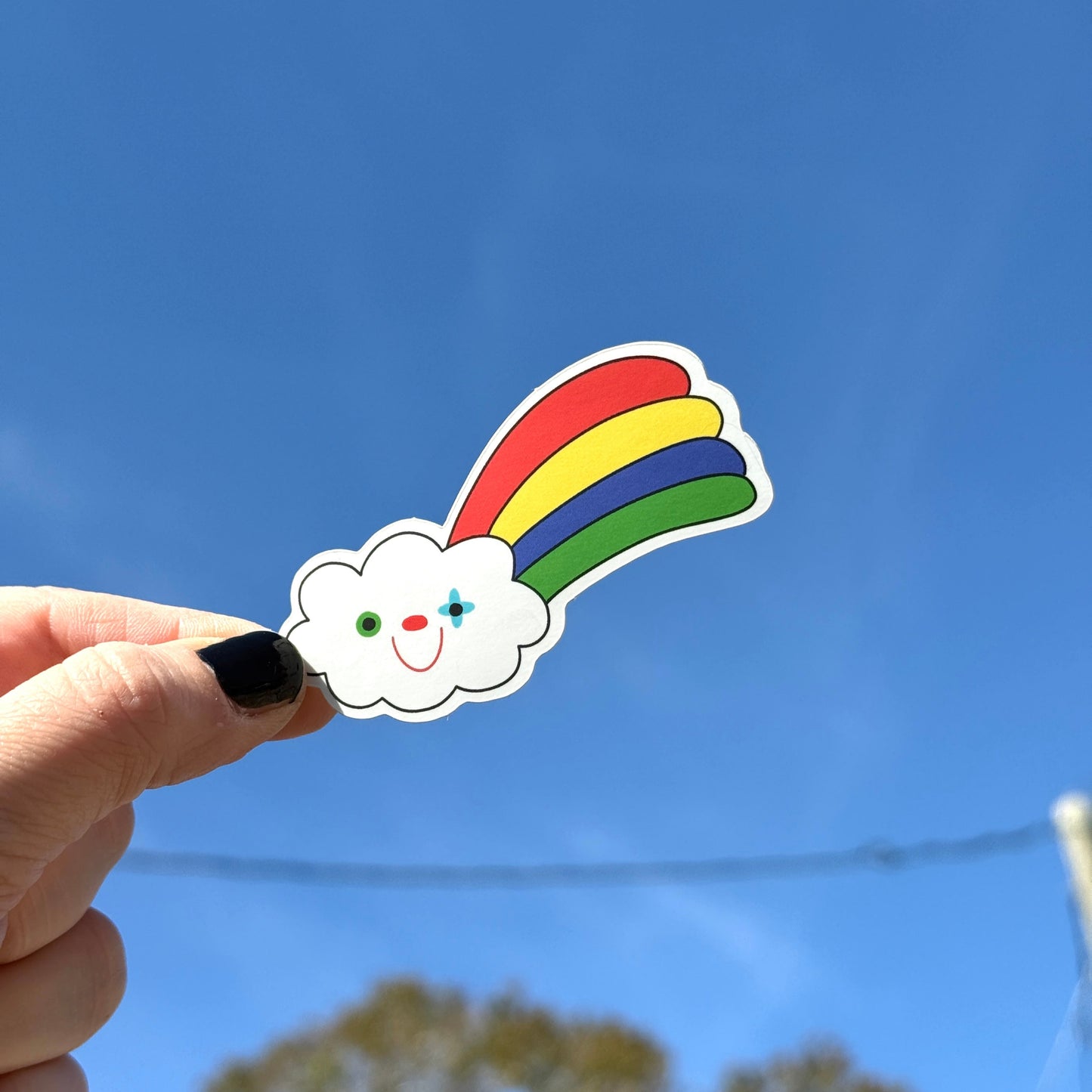 Kawaii Rainbow Clown Cloud Vinyl Sticker