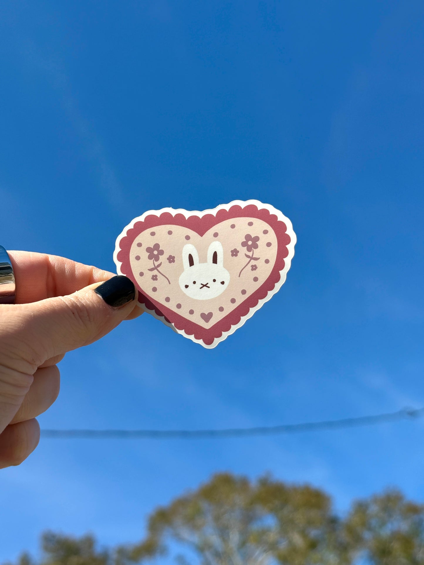 Heart Bunny Sticker- Cute Vinyl sticker