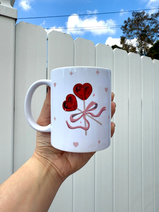 Heart Lollipop Mug-Cute Kawaii Aesthetic Coffee Mug