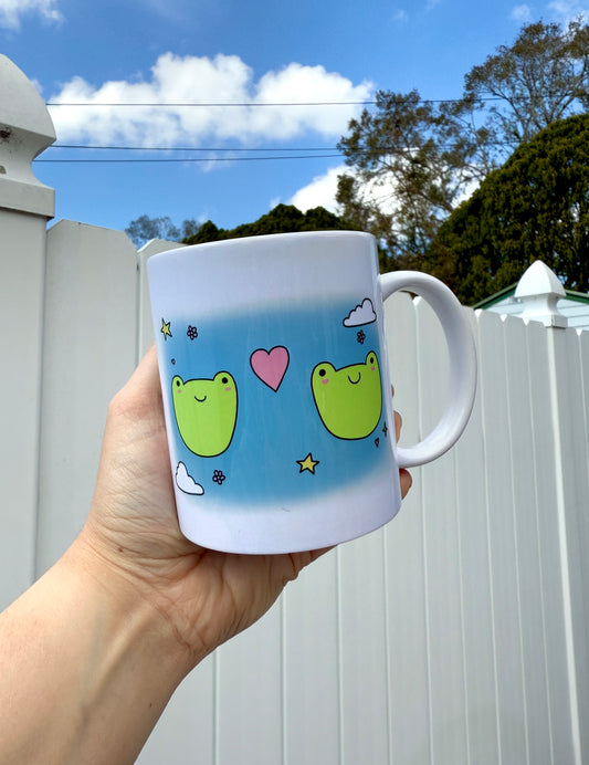 Froggies in Love Mug- Cute Kawaii Aesthetic Coffee Mug