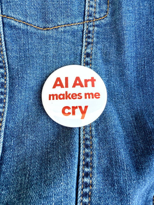 AI Art Makes Me Cry Button