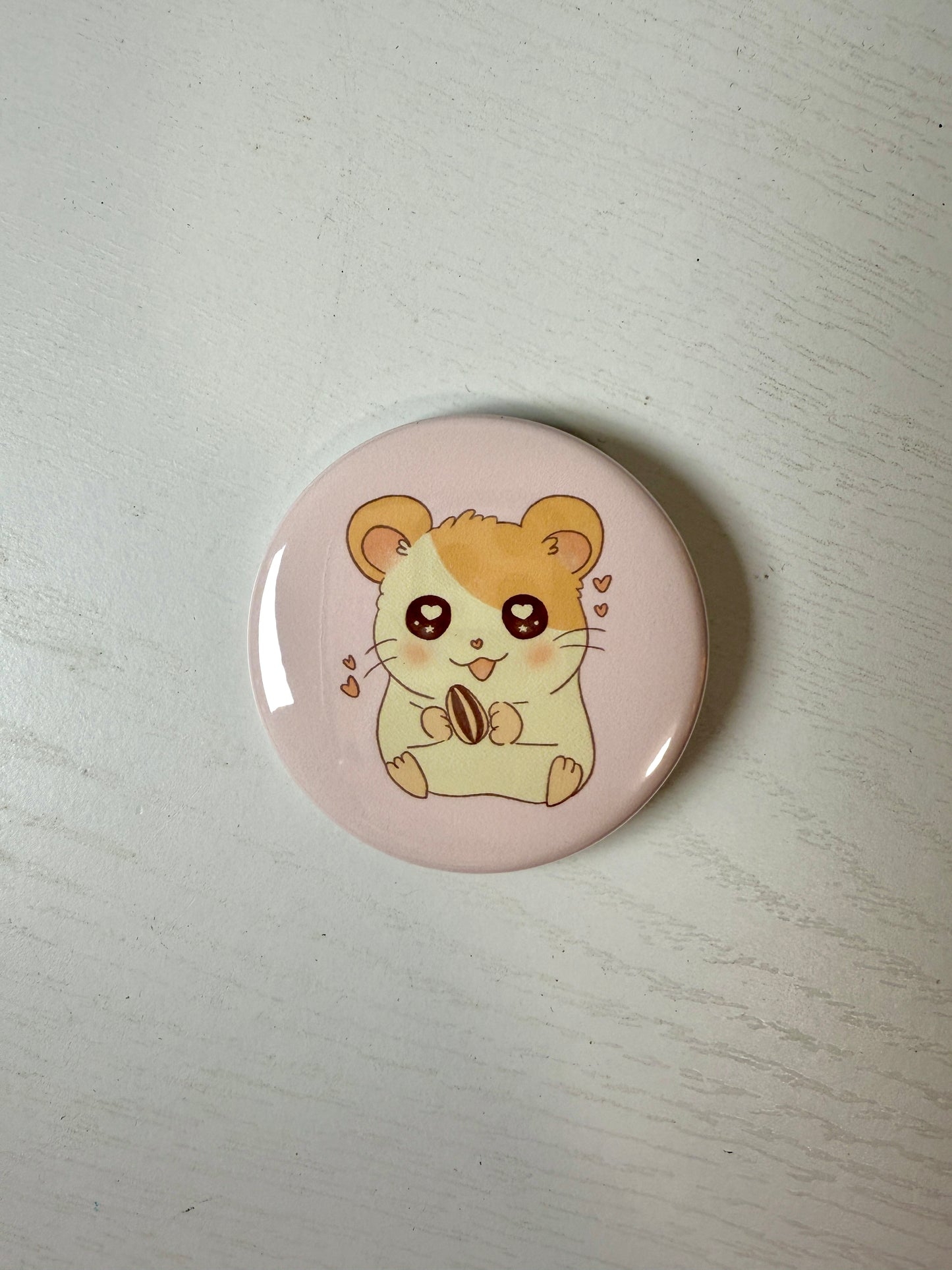 Hamtaro Illustration Pinback Button