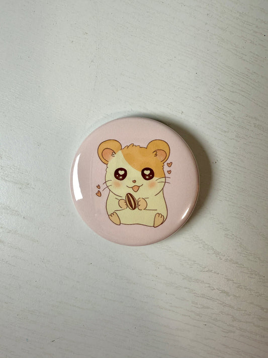 Hamtaro Illustration Pinback Button